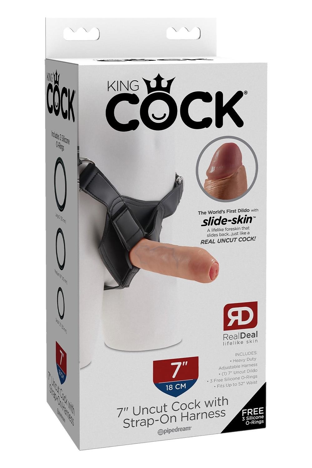 Страпон з ремінною системою Pipedream King Cock, бежевий