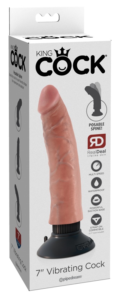 Вибратор реалистичный на присоске Pipedream King Cock бежевый