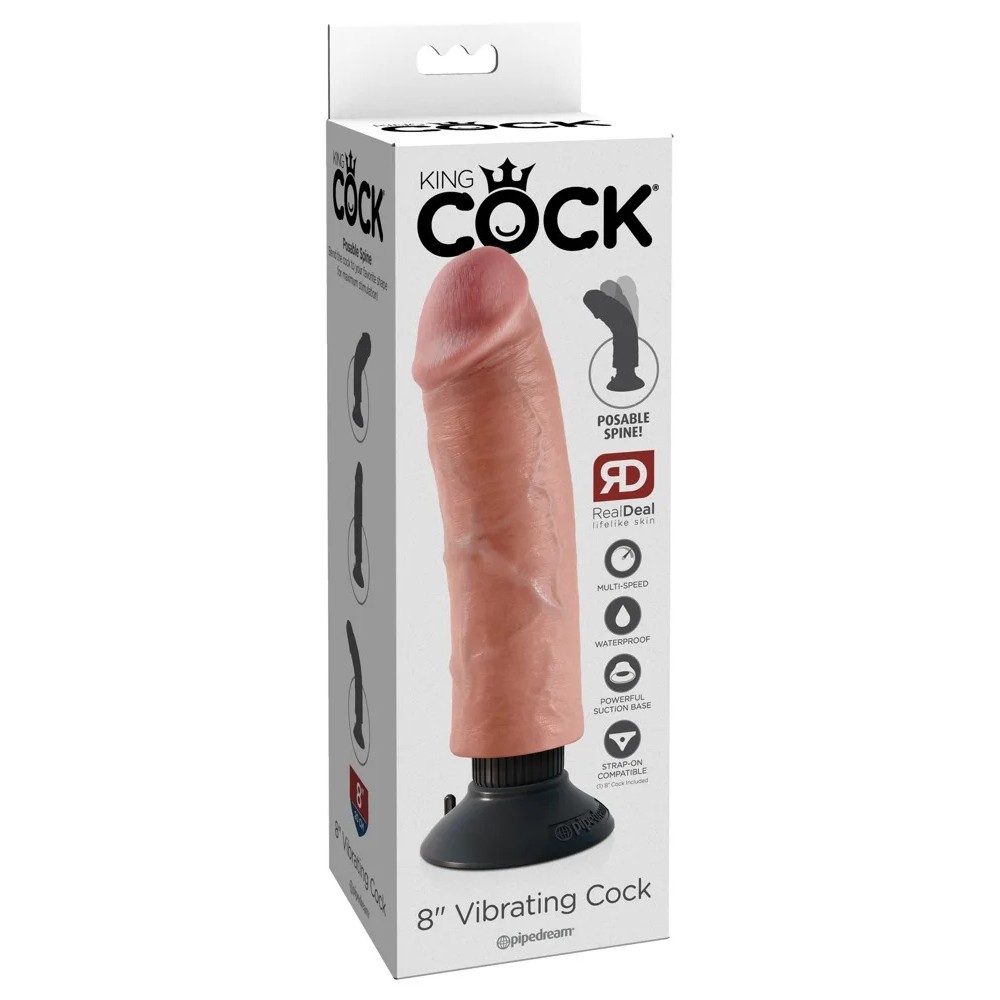 Вибратор на присоске Pipedream King Cock бежевый