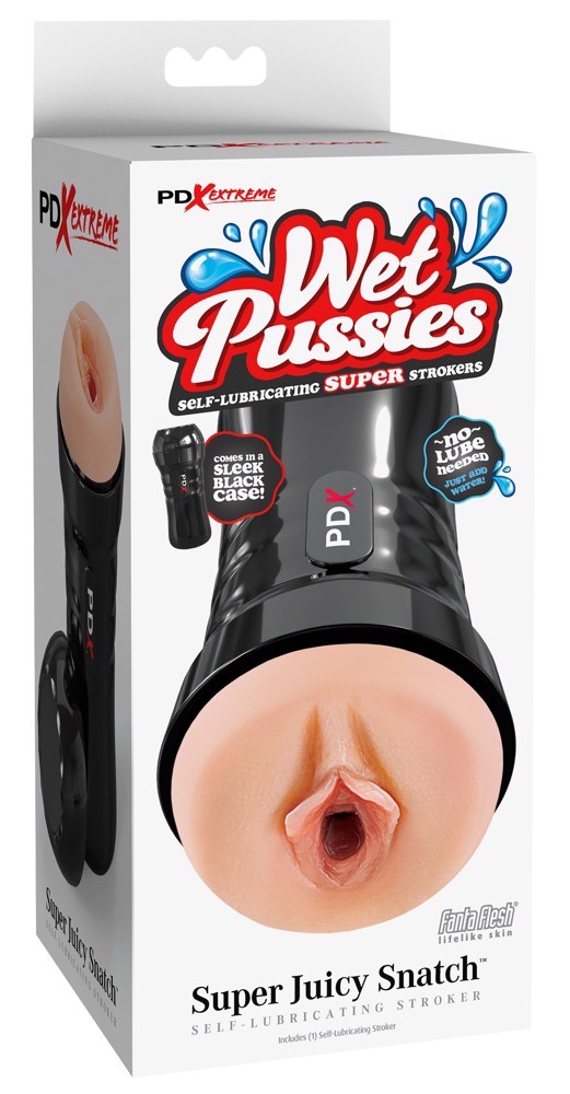 Мастурбатор Вагіна в чорній колбі Pipedream PDX Extreme Wet Pussies, що самозмазується
