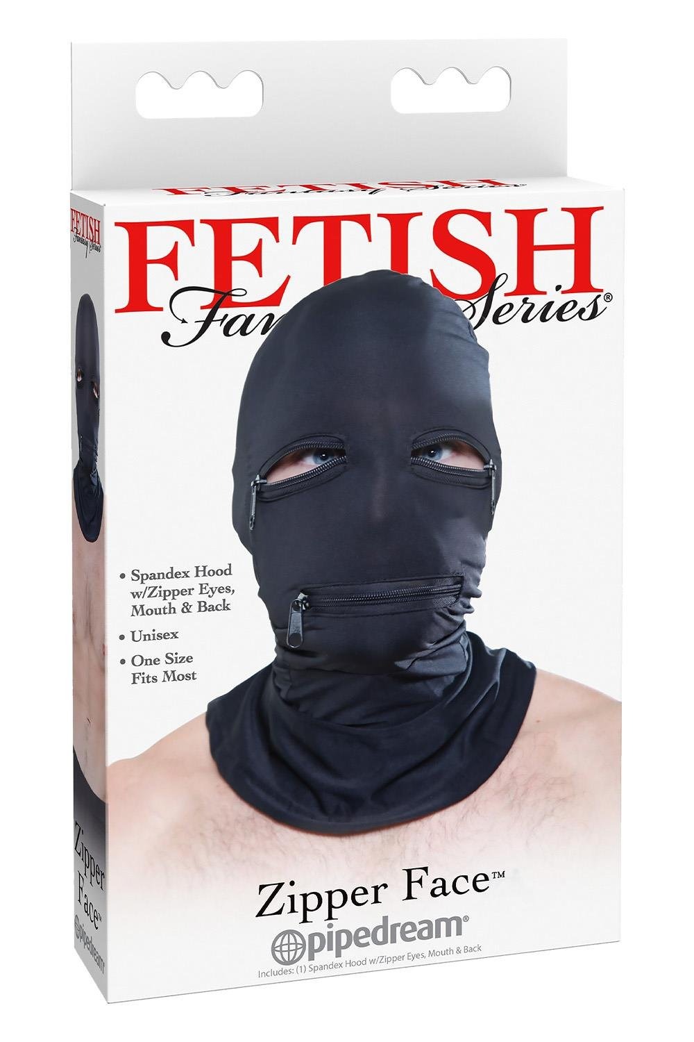 Маска-шолом на всю голову Pipedream Fetish Fantasy Zipper Face з блискавками One Size