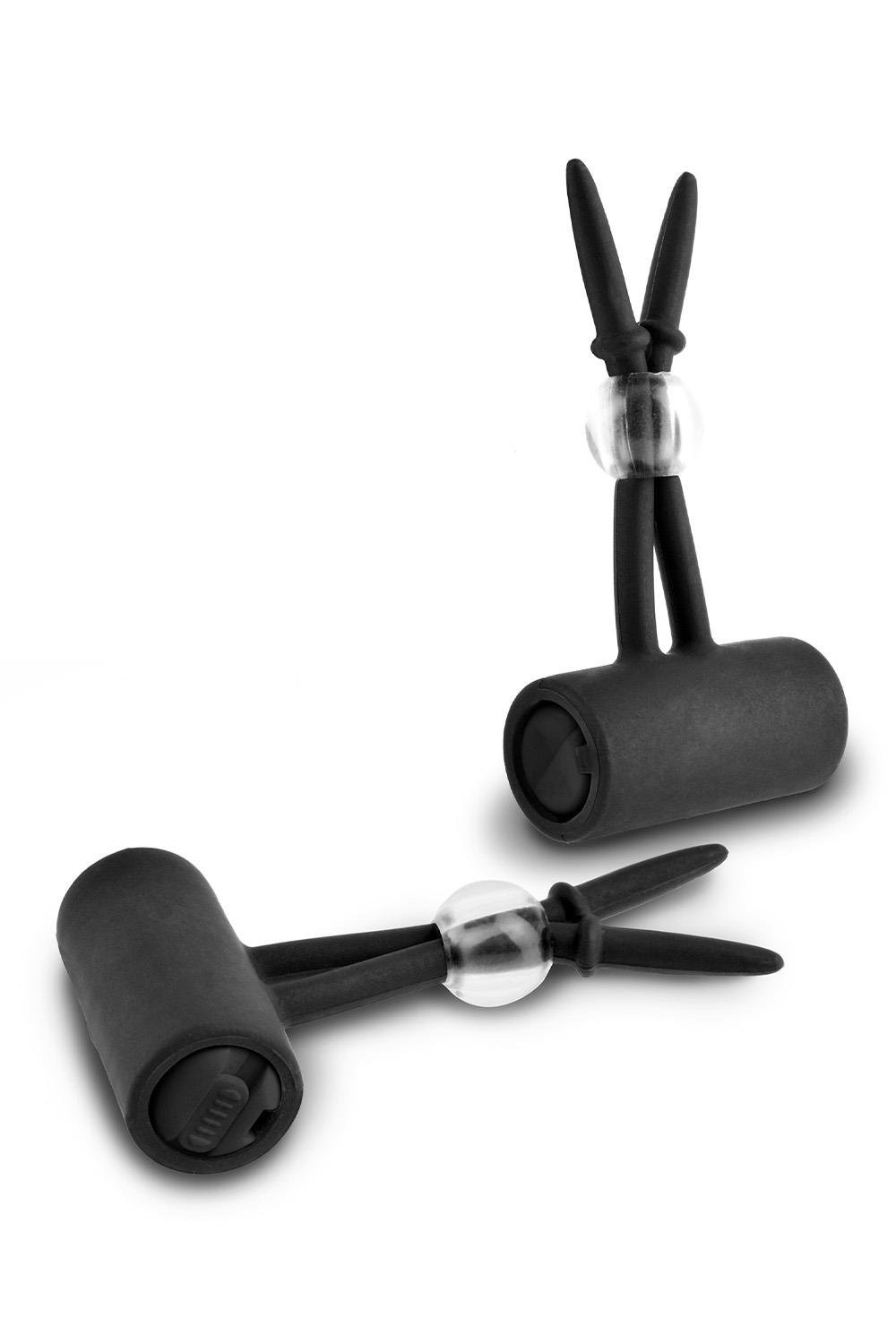 Вібро затискачі для сосків з безшумним двигуном Pipedream Fetish Fantasy LIMITED EDITION чорні