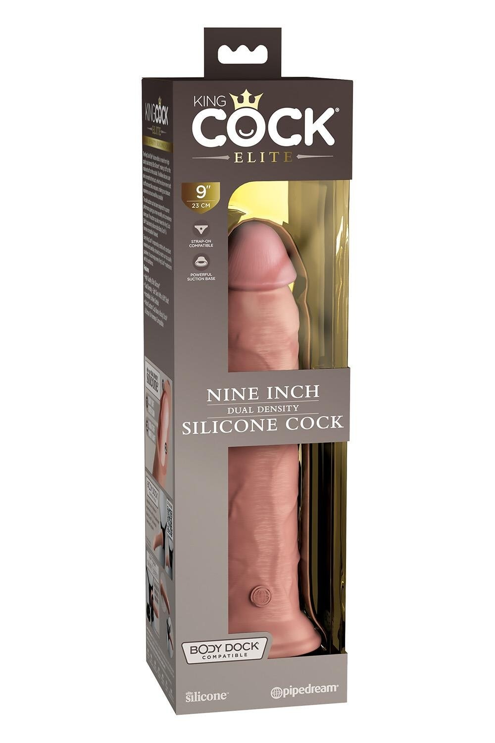 Элитный реалистичный силиконовый фаллоимитатор Pipedream King Cock телесный