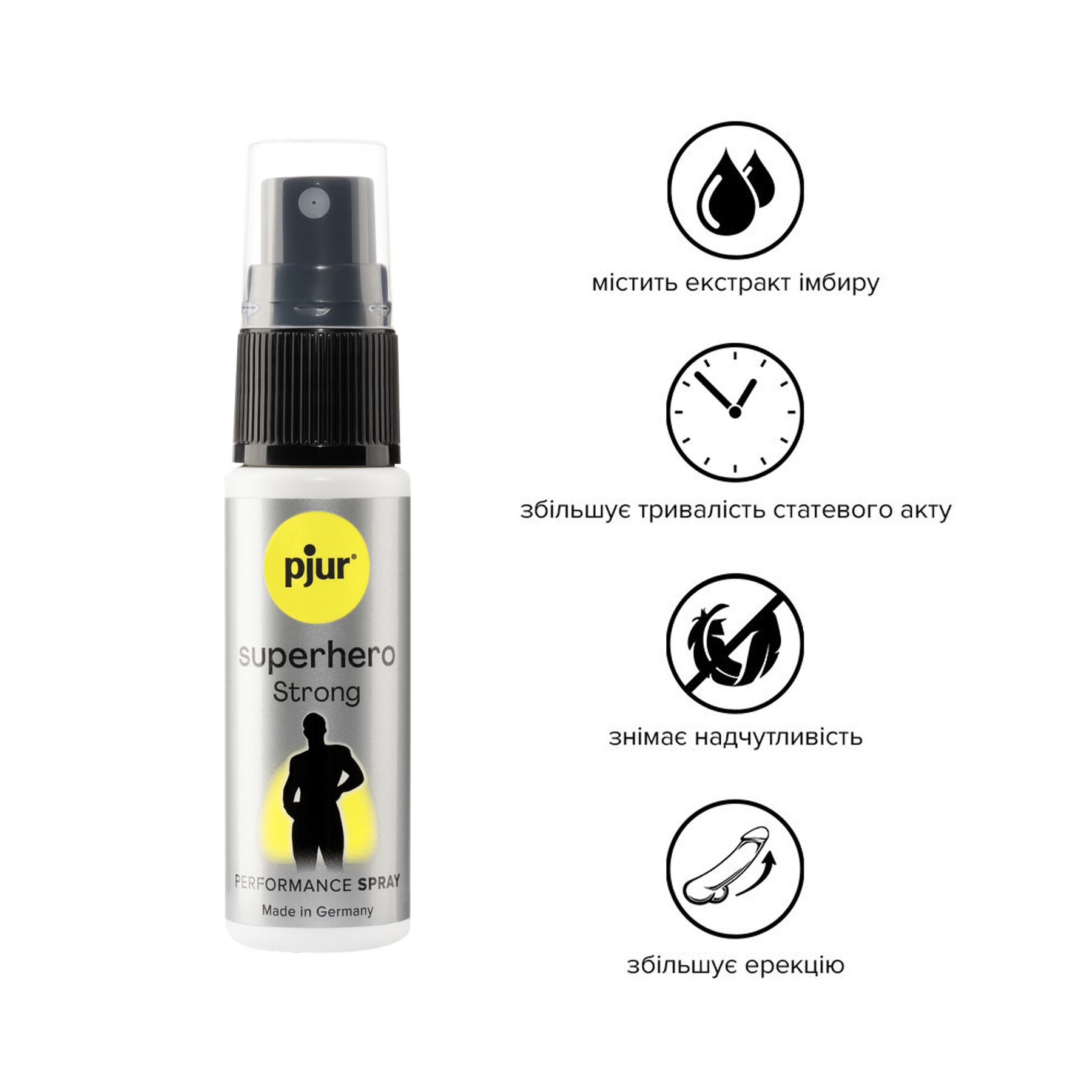 Пролонгатор спрей 20 мл Pjur Superhero Performance Spray для продовження статевого акту