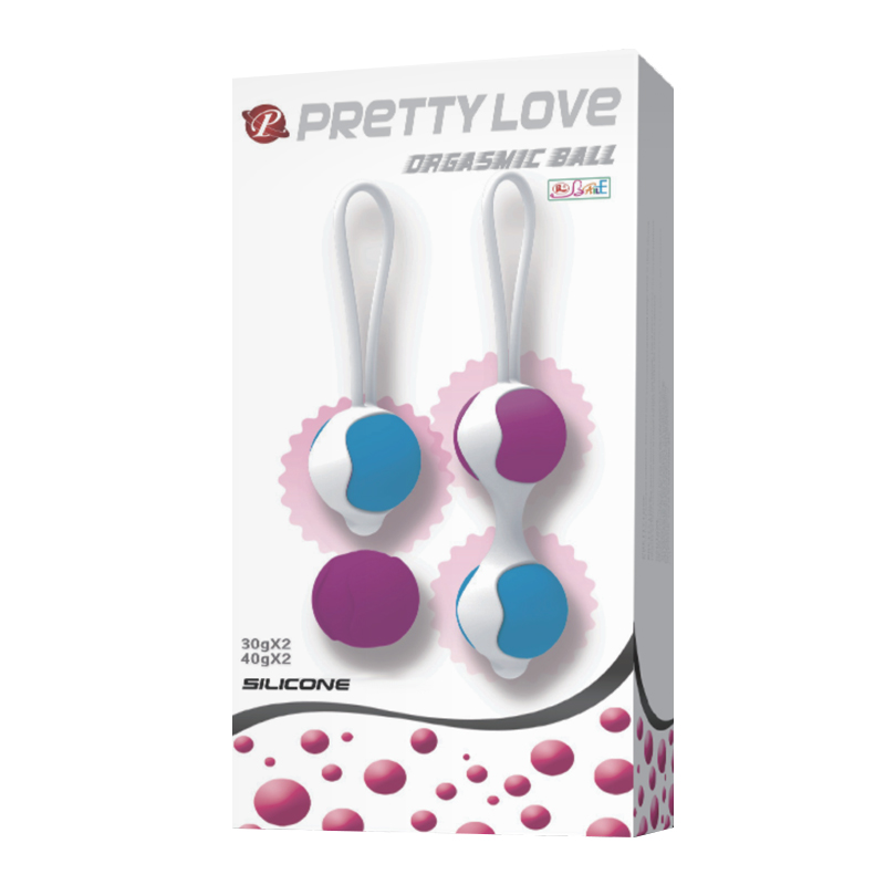 Вагінальні кульки Pretty Love Orgasmic Ball силіконові, різнокольорові, 2 шт