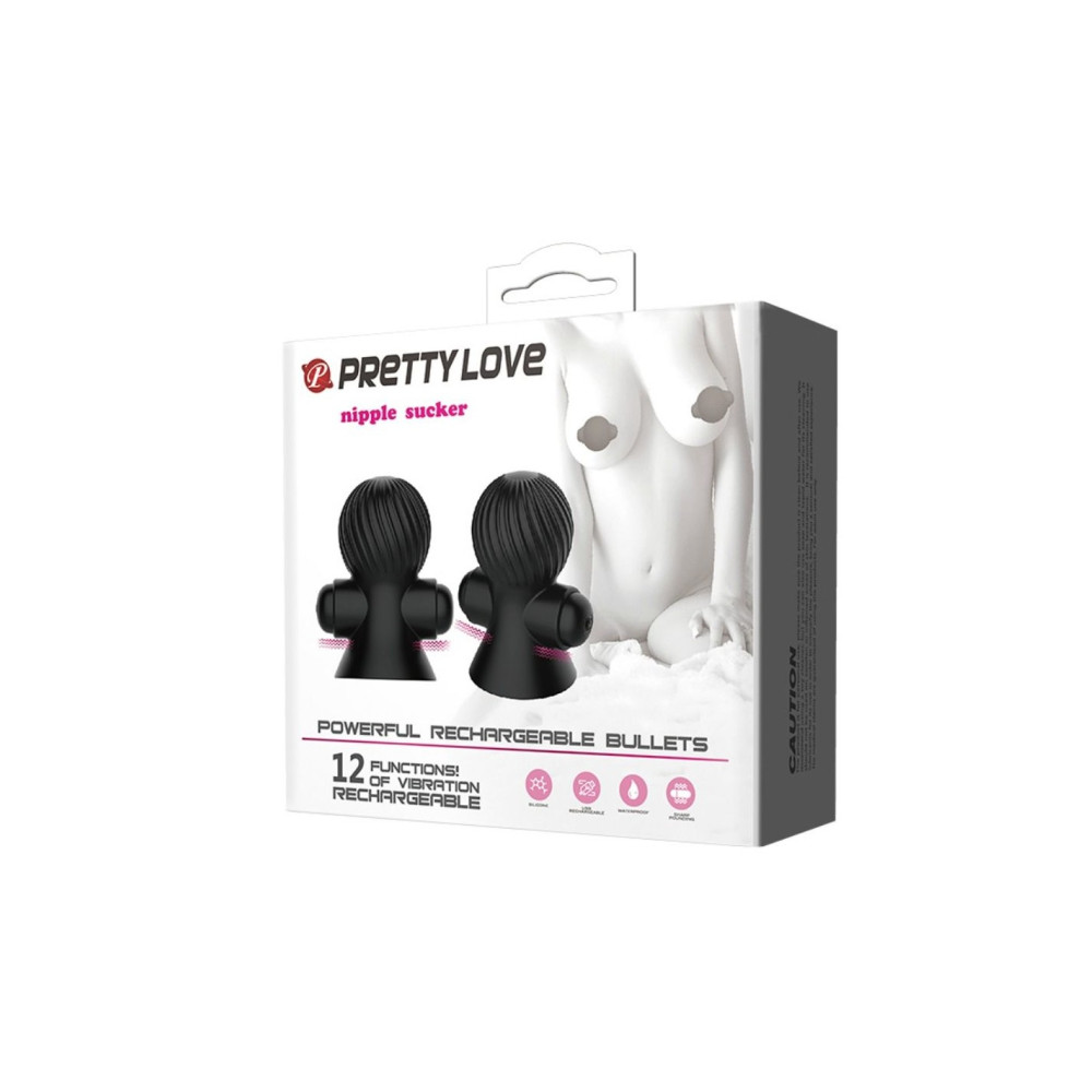 Вібростимулятор для сосків PRETTY LOVE Nipple Sucker, чорний