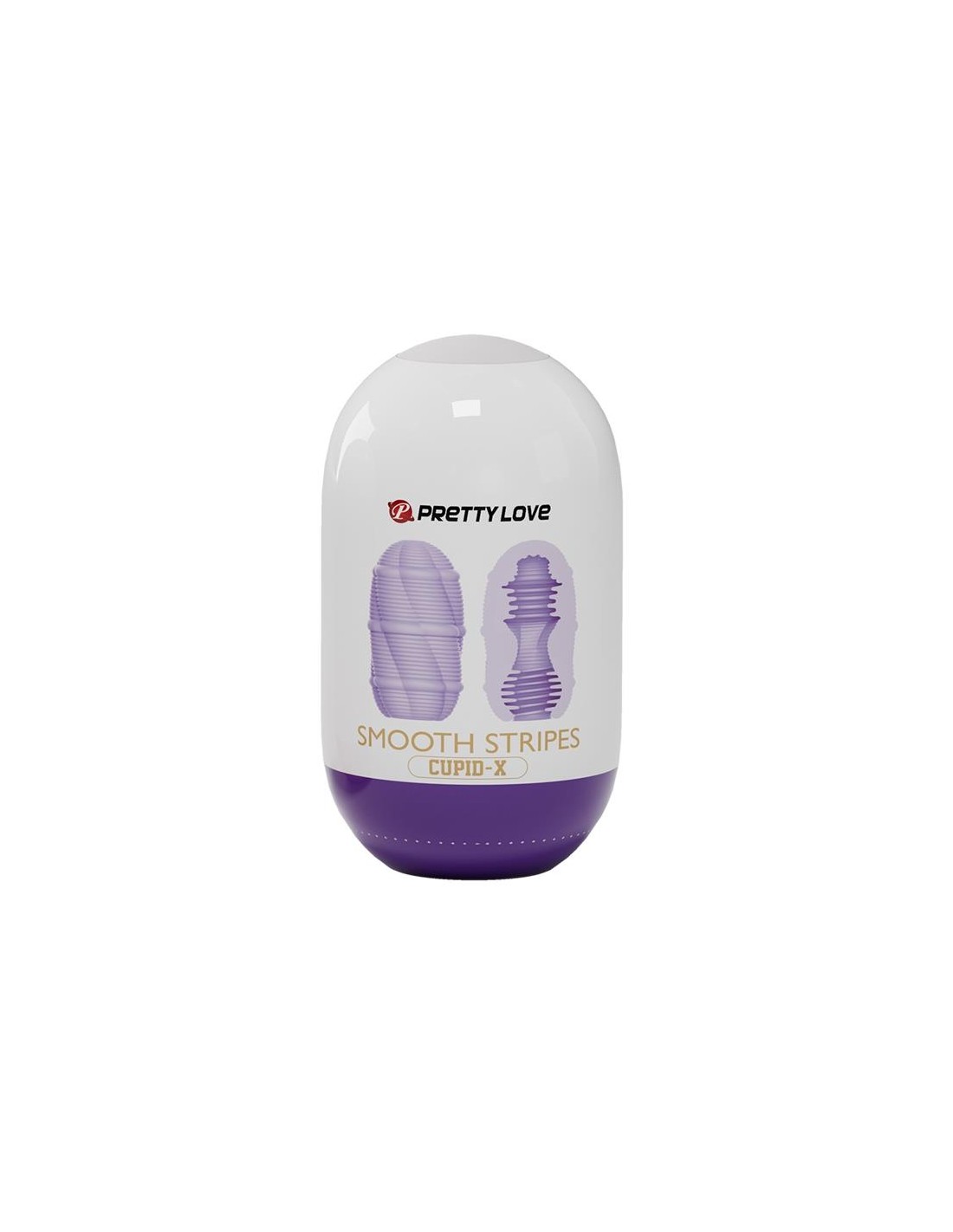 Мастурбатор міні з ребристим рельєфом Pretty Love Smooth Stripes Cupid X Egg, фіолетовий