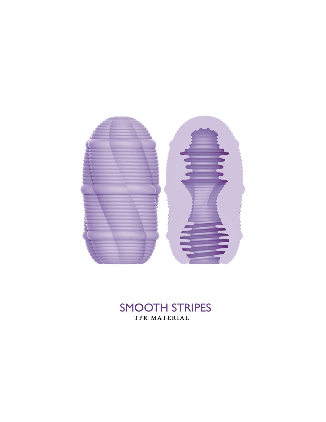Мастурбатор міні з ребристим рельєфом Pretty Love Smooth Stripes Cupid X Egg, фіолетовий