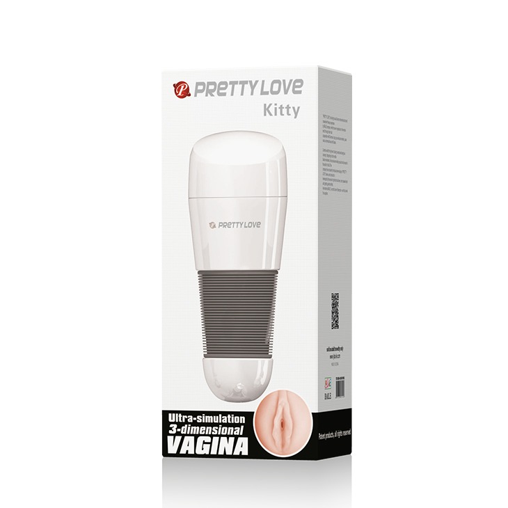Мастурбатор вагін реалістичний в білій колбі Pretty Love Kitty Vagina