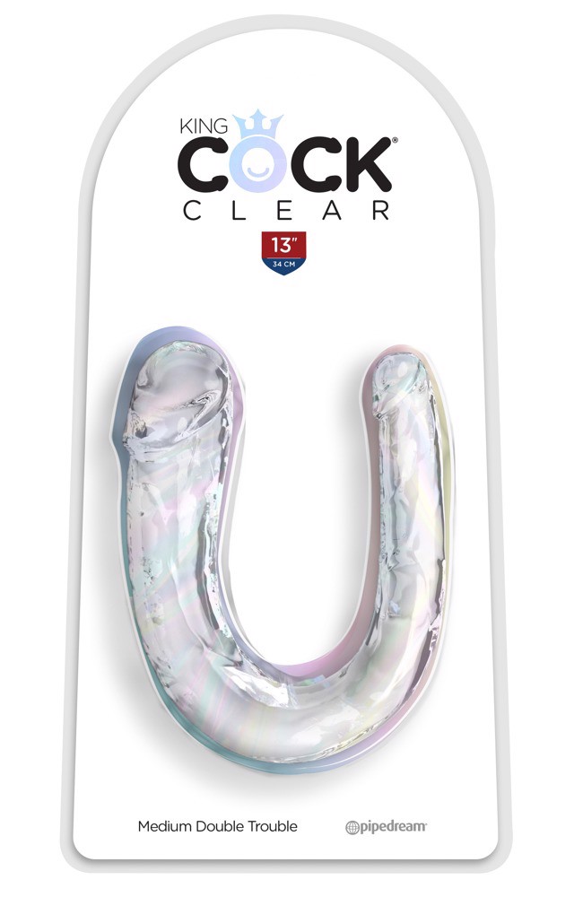 Фаллоимитатор двойной Pipedream King Cock Clear, прозрачный, M