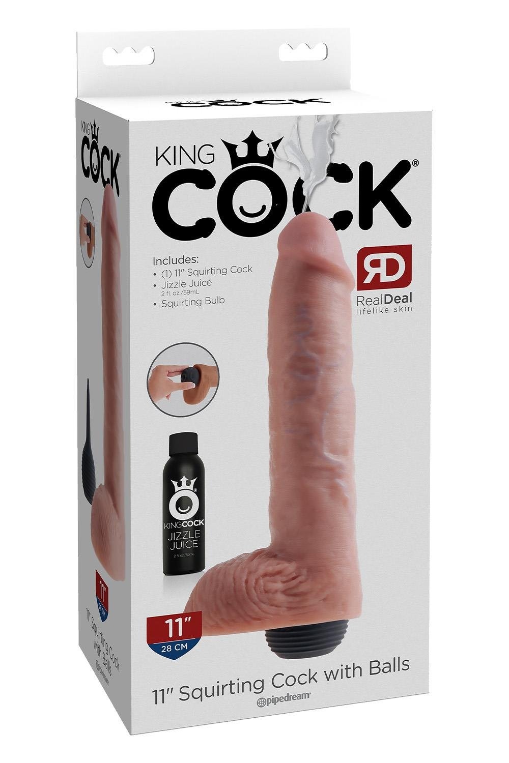 Фалоімітатор з еякуляцією Pipedream King Cock реалістичний, бежевий