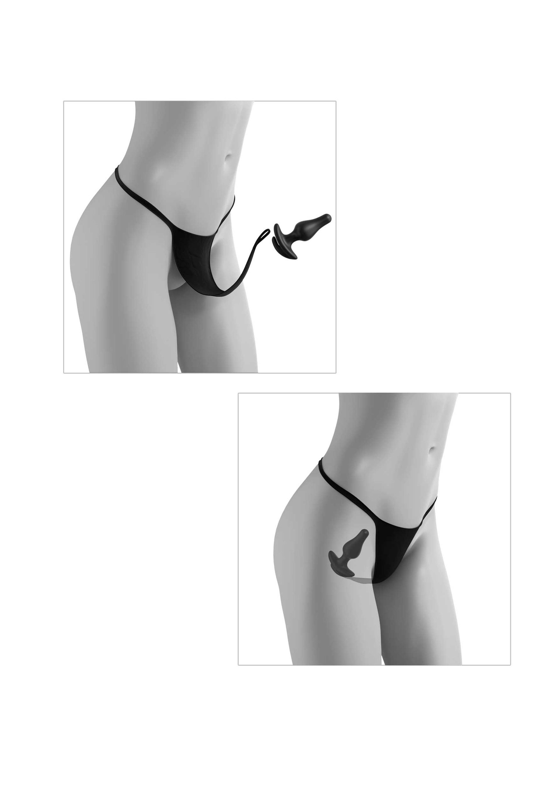 Набір для прелюдії Pipedream Hookup Panties трусики (XL-XXL) та іграшки з кулею, 5 предметів, чорний