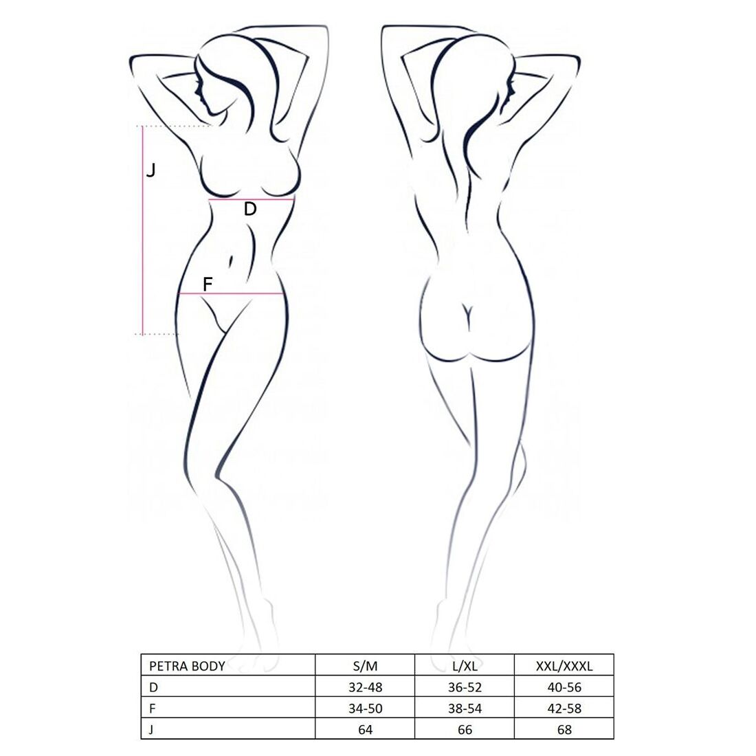 Розпродаж!!! Боді-монокіні з глибоким декольте PETRA BODY black XXL/XXXL — Passion Exclusive