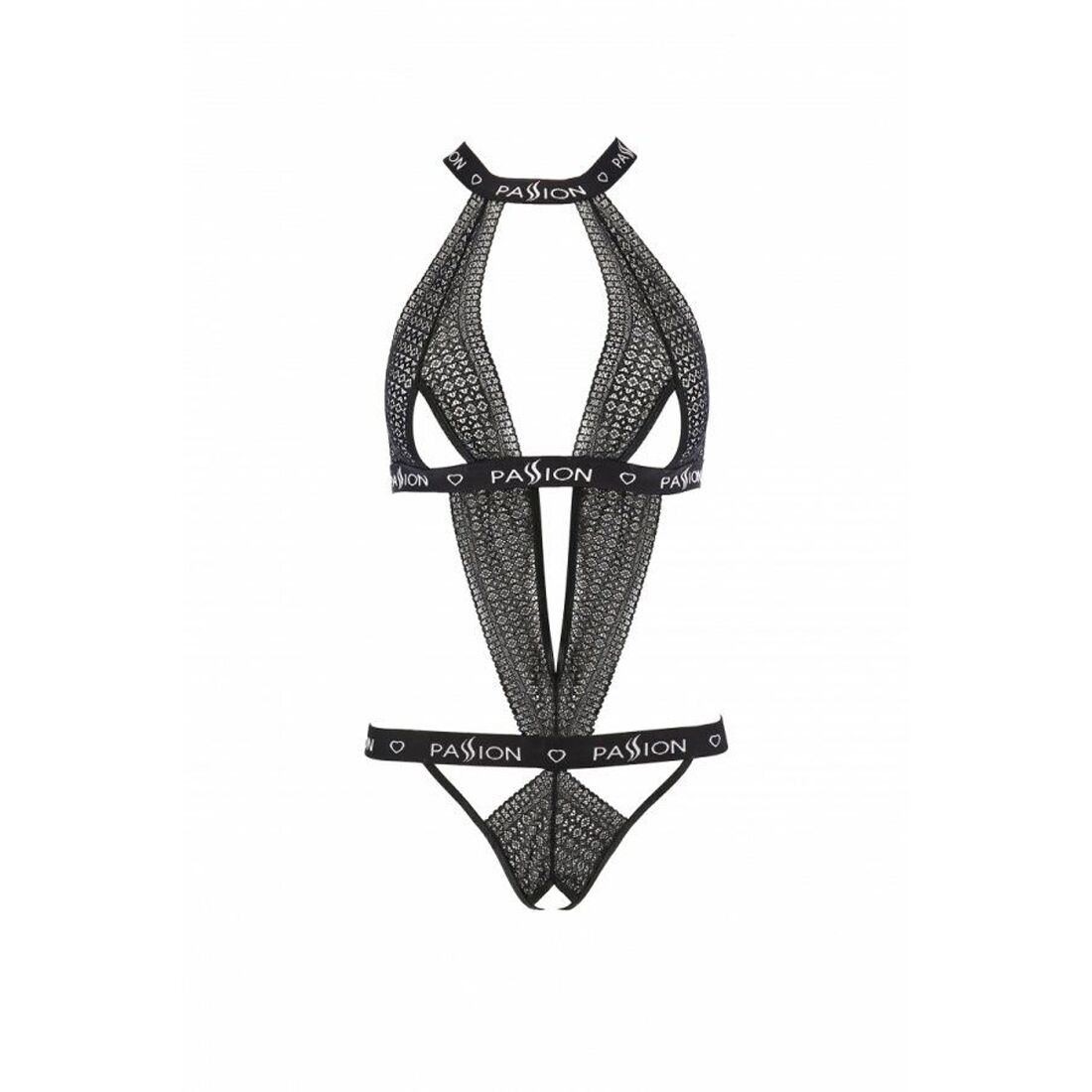 Напівпрозоре боді з вирізами Passion Exclusive Mirajane Body black S/M, black