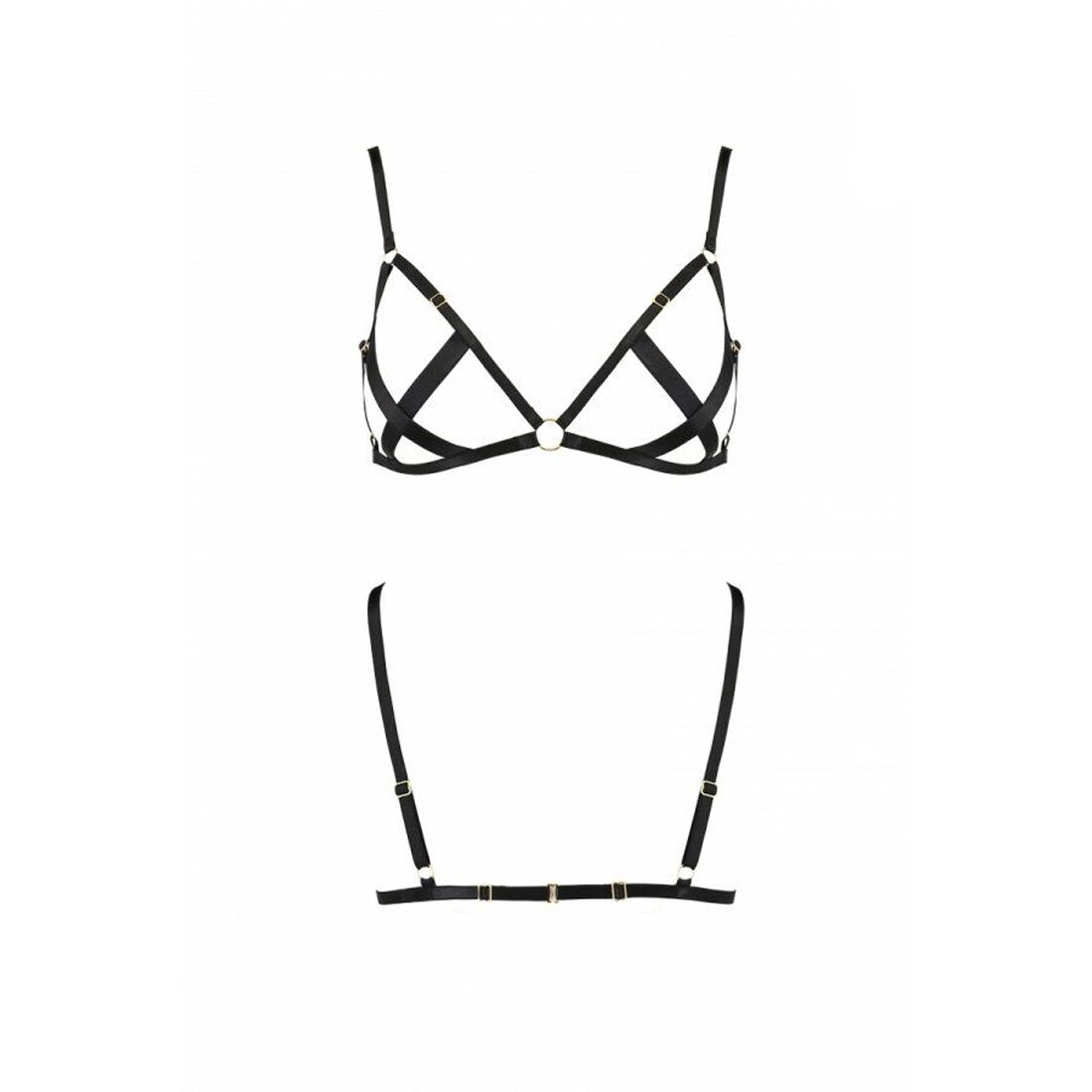 Открытый бюстгальтер-стрепы Passion Exclusive NICKY BRA L/XL, black