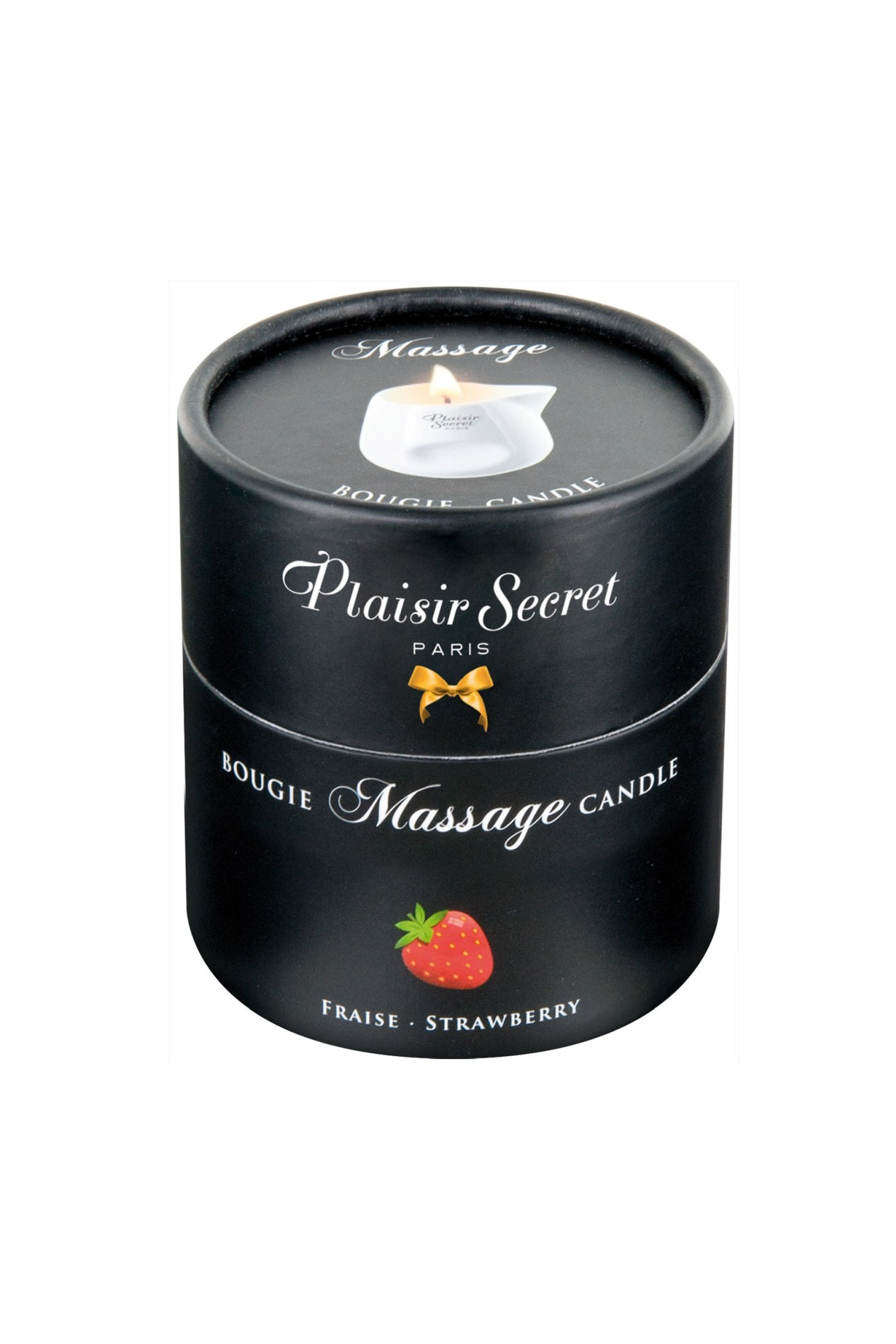 Масажна свічка Plaisir Secret Bougie Strawberry з ароматом полуниці, 80 мл