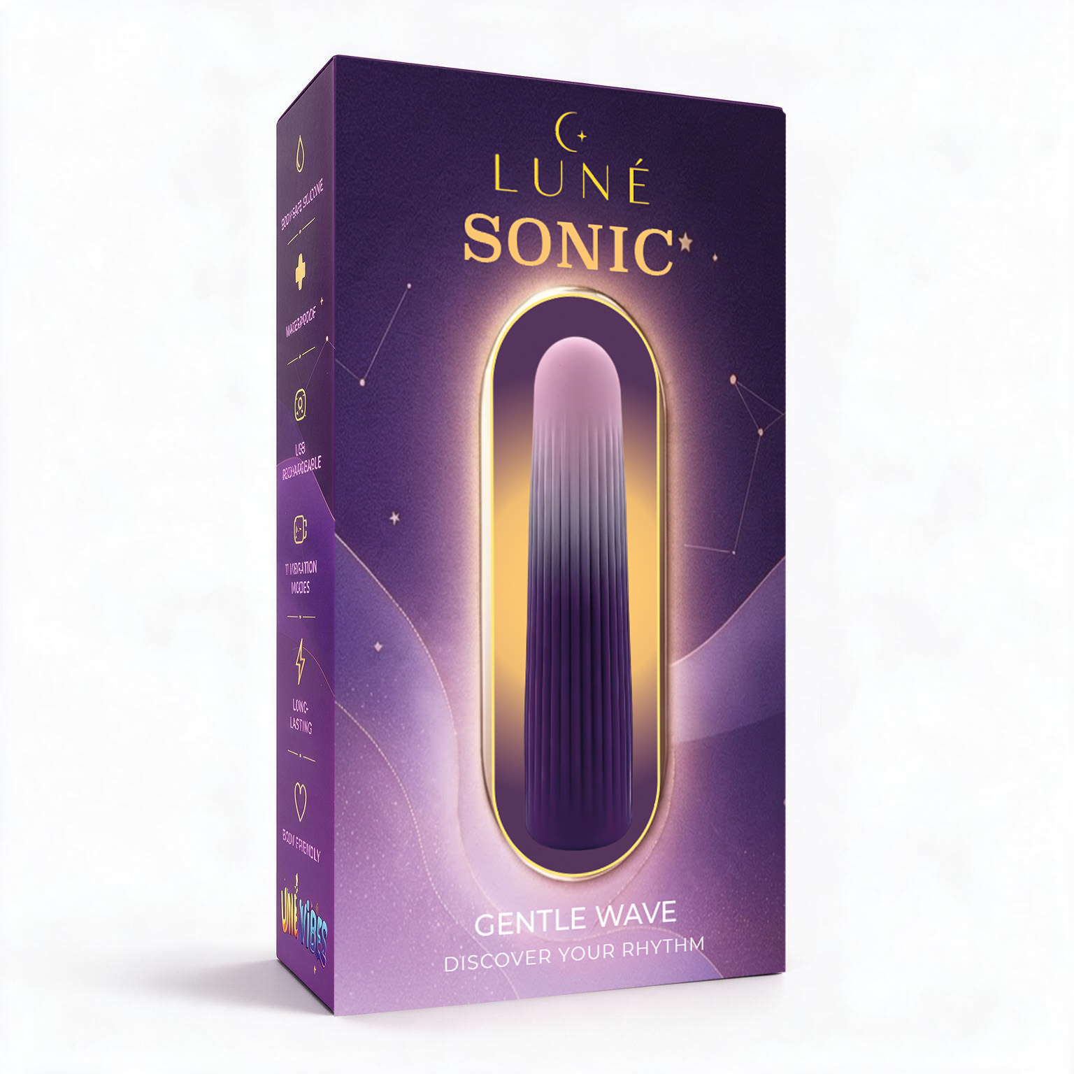 Гнучкий міні-вібратор UNIVIBE LUNE Sonic з градієнтним дизайном