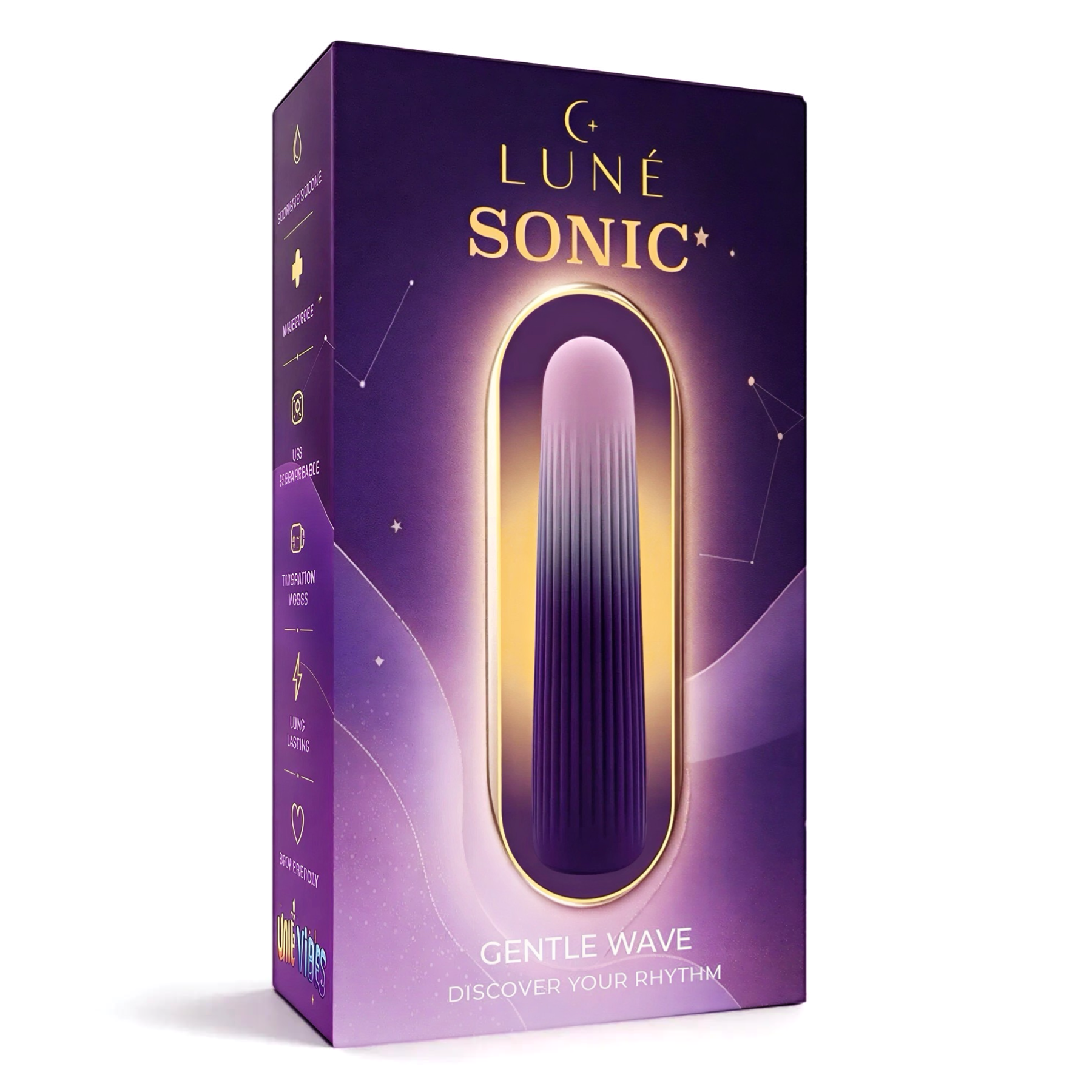 Гнучкий міні-вібратор UNIVIBE LUNE Sonic з градієнтним дизайном