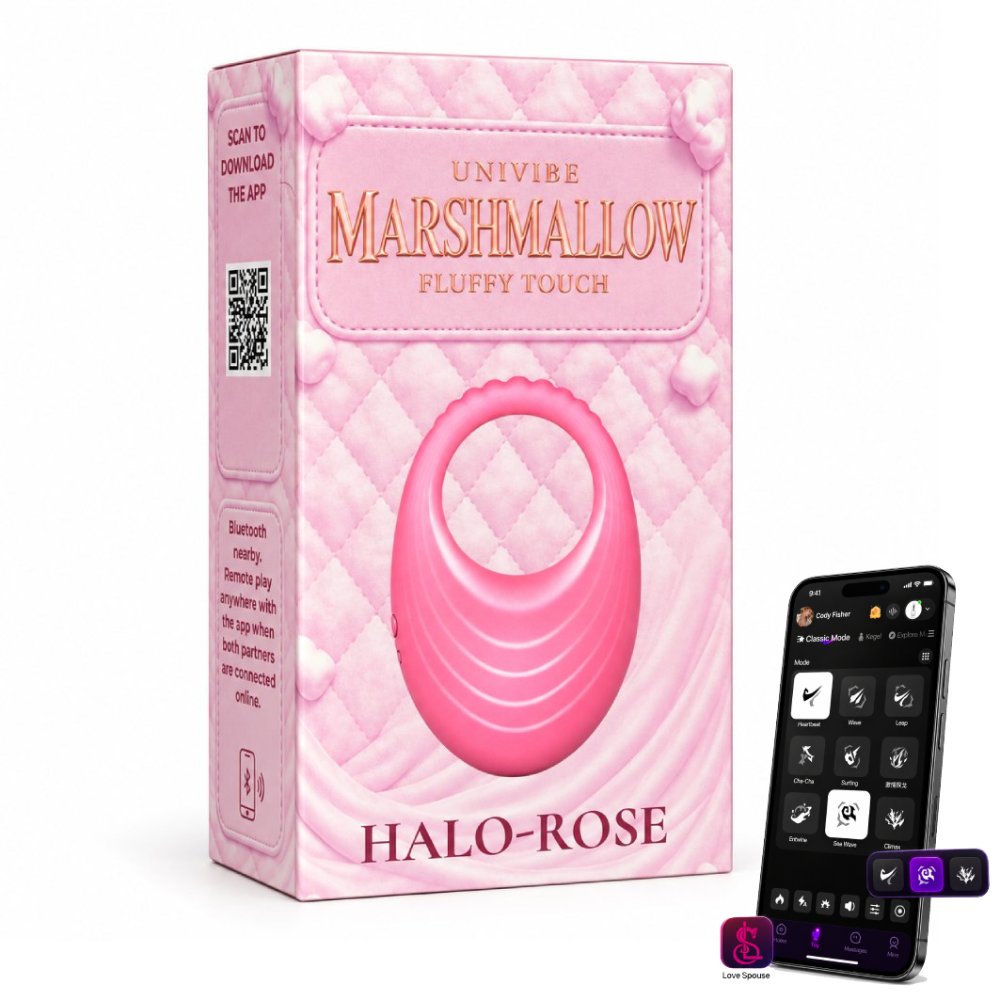 Віброкільце з керуванням через додаток, рожеве, 8,57 × 5,65 × 3,79 см UNIVIBE Halo Rose