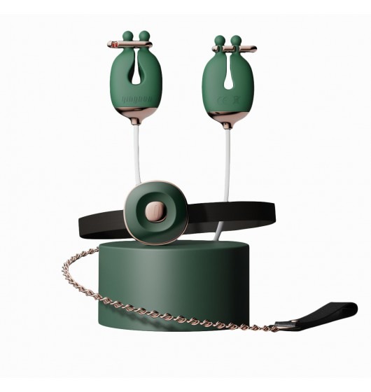 Затискачі для сосків з вібрацією Qingnan No.2 Vibrating Nipple Clamps Green