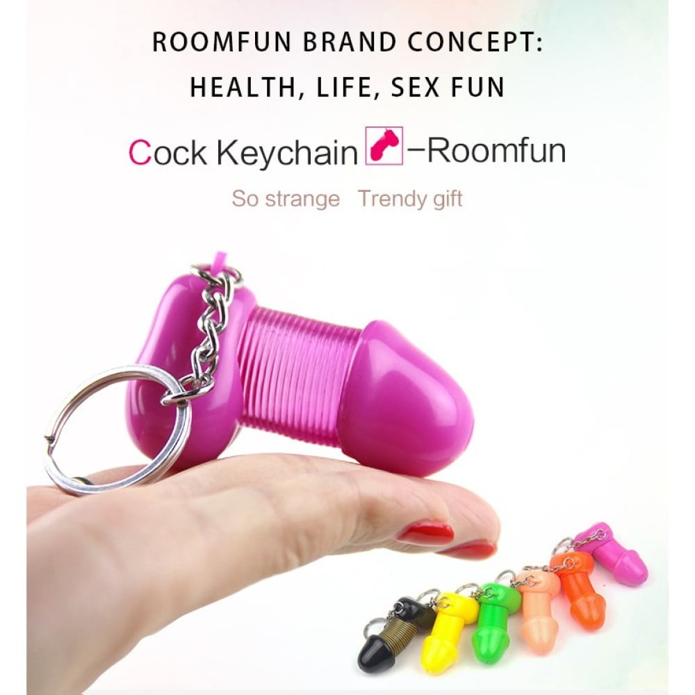 Брелок у формі пеніса Roomfan із пружинкою, рожевий