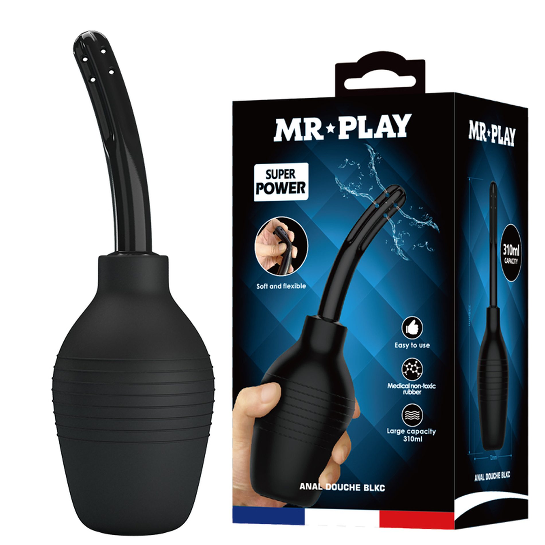 Анальний душ Pretty Love MR PLAY чорний, 310 мл