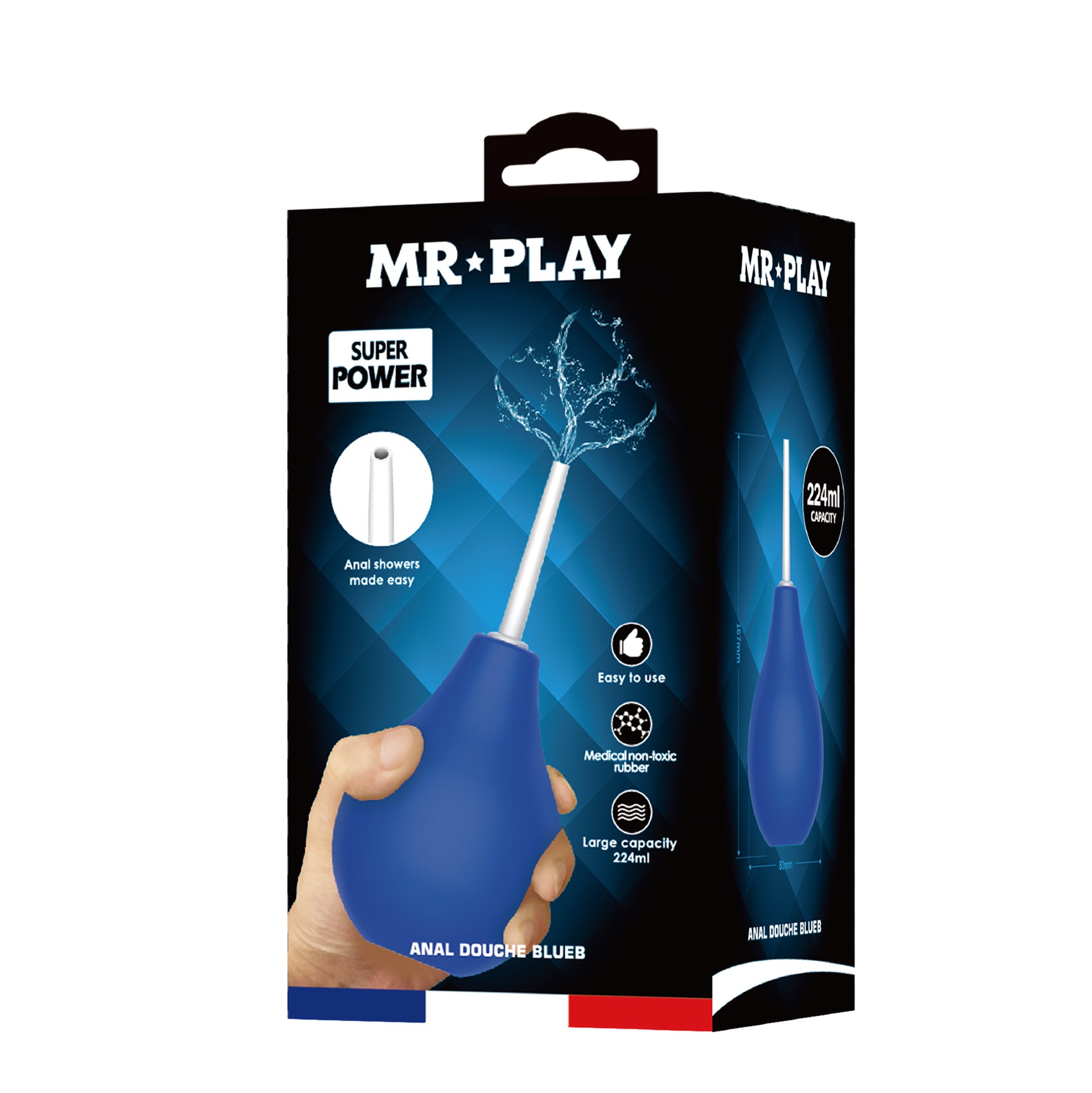 Анальний душ Pretty Love MR PLAY синій, 224 мл