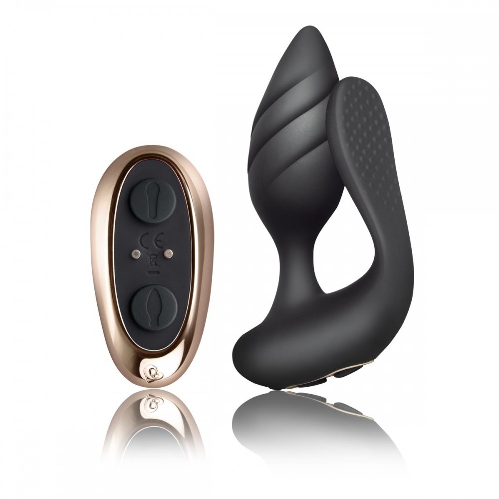 Вибратор для пар ROCKS-OFF - COCKTAIL DUAL MOTORED COUPLES TOY BLACK