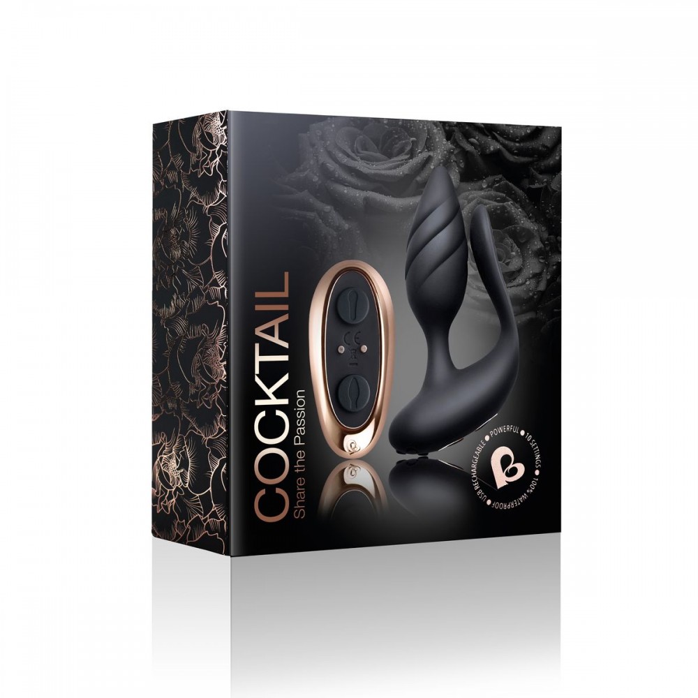 Вібратор для пар ROCKS-OFF-COCKTAIL DUAL MOTORED COUPLES TOY BLACK