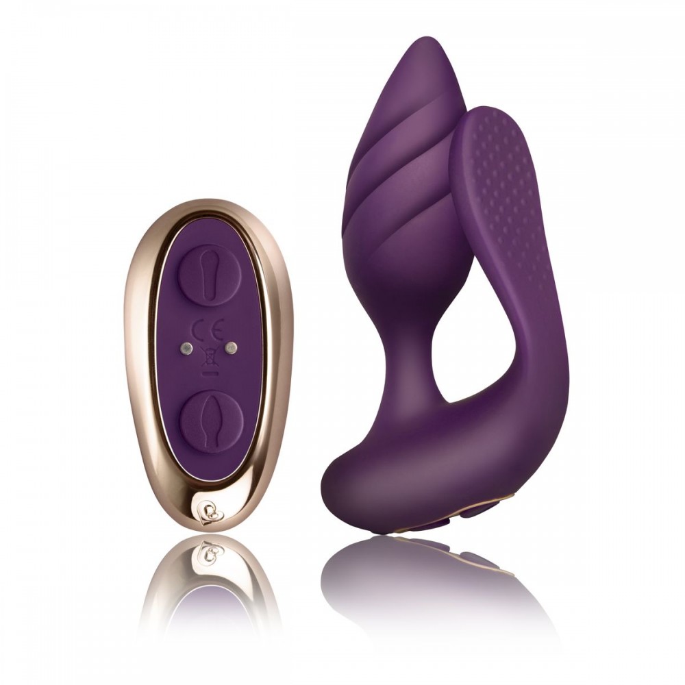 Вібратор для пар ROCKS-OFF-COCKTAIL DUAL MOTORED COUPLES TOY BURGUND