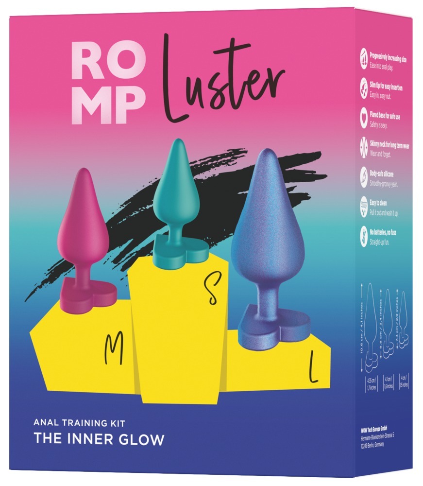 Набір із 3 анальних пробок ROMP Luster різнокольорові