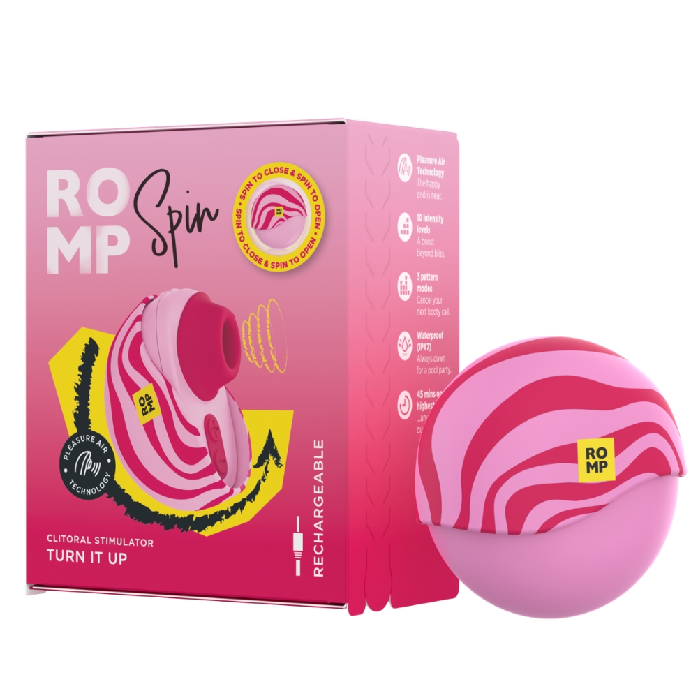 Вакуумний стимулятор клітора ROMP Spin в тревел-форматі, рожевий