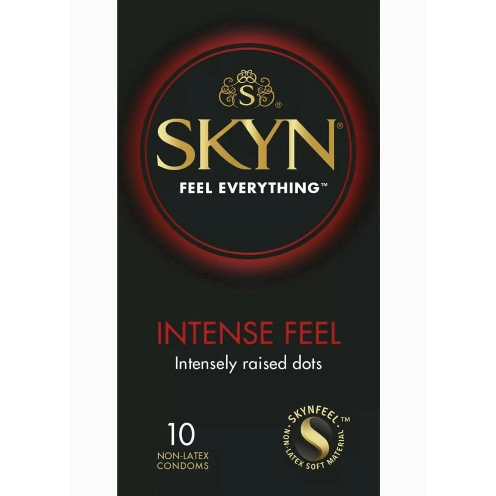 Презервативи з рельєфом Skyn Intense Feel, безлатексні (поліізопрен), 10 шт