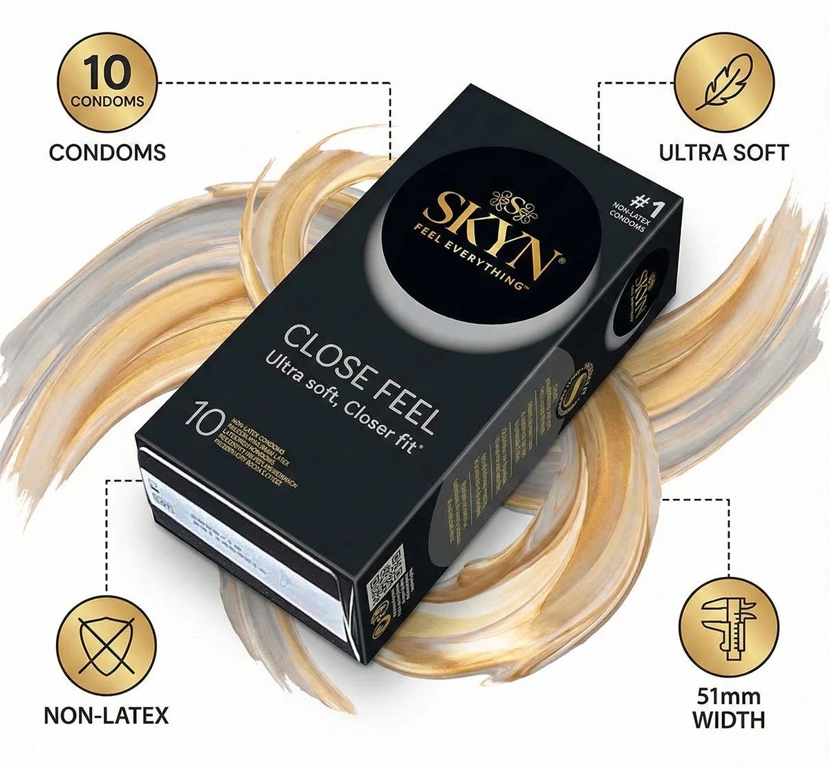 Презервативи з рельєфом Skyn ​​Close Feel, безлатексні (поліізопрен), 10 шт.