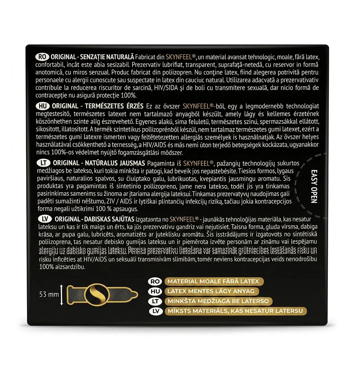 Презервативы SKYN Original безлатексные (полиизопрен), 3 шт