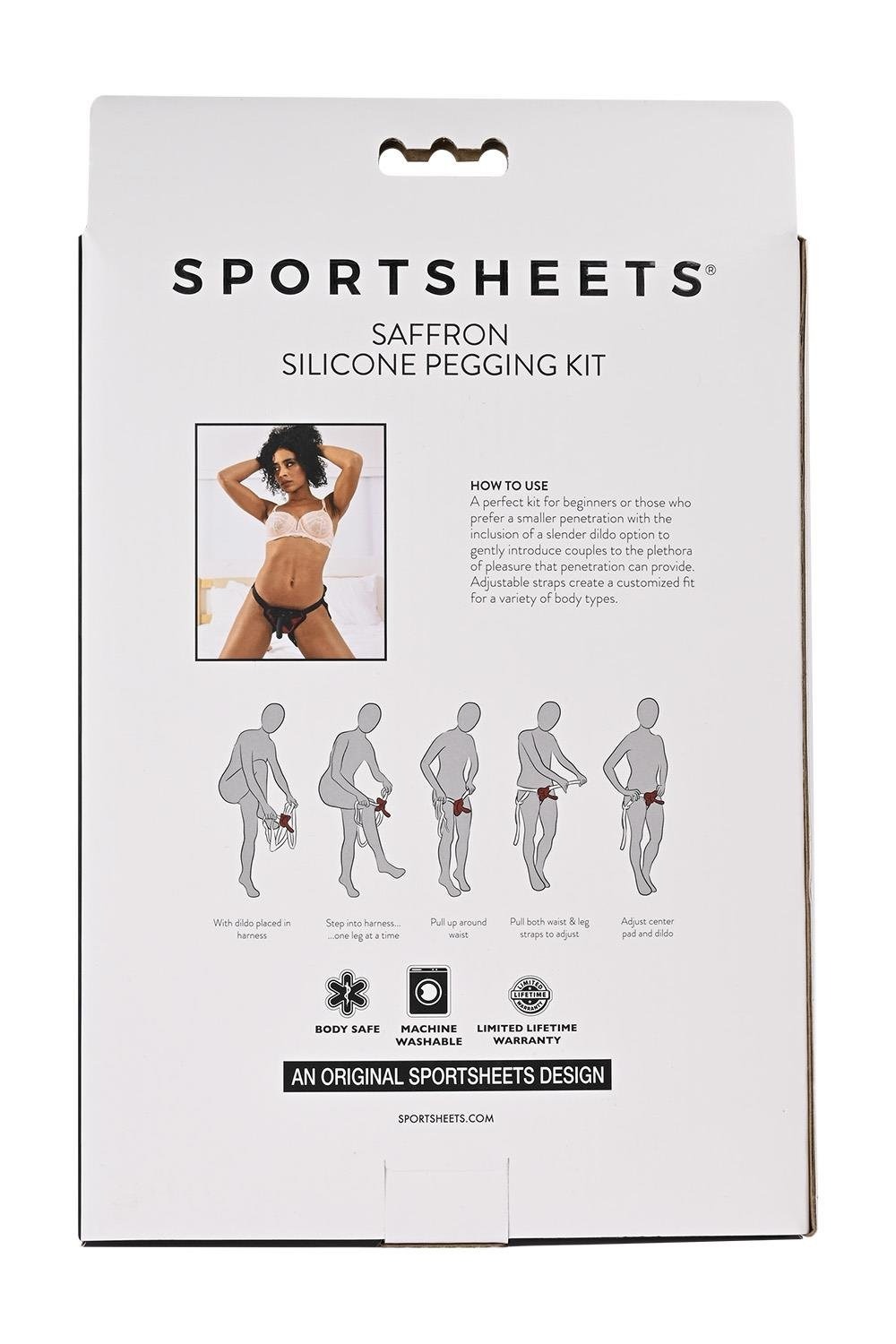 Страпон на ременях Sportsheets Saffron жіночий, чорний
