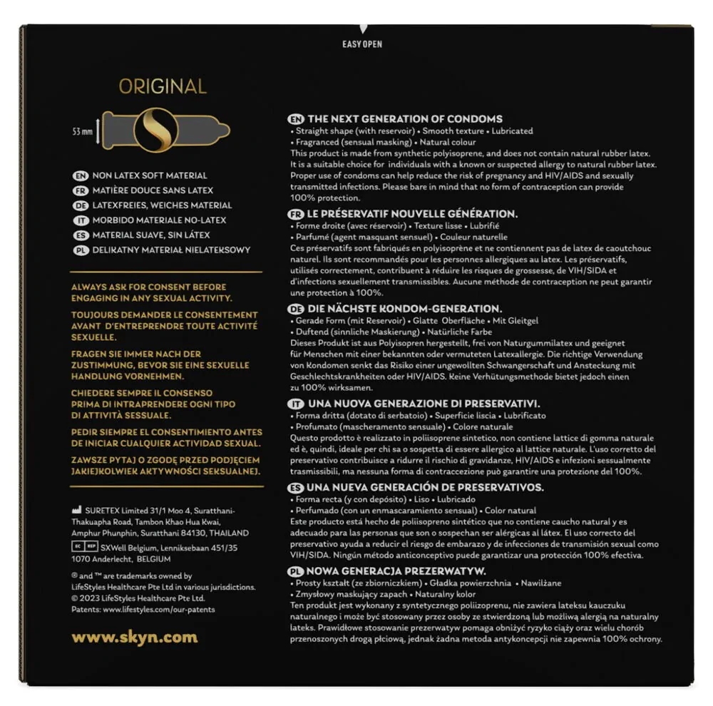 Презервативи безлатексні (поліізопрен) Skyn ​​Original, 10 шт