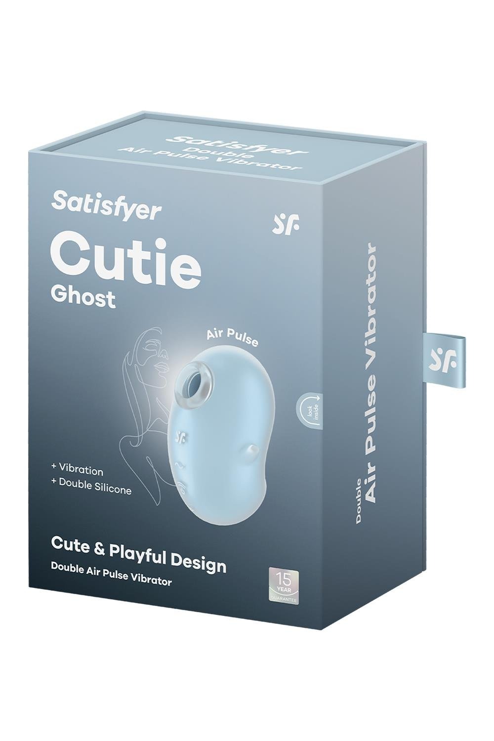 Вібратор вакуумний стимулятор Satisfyer Cutie Ghost блакитний, 9.1 см