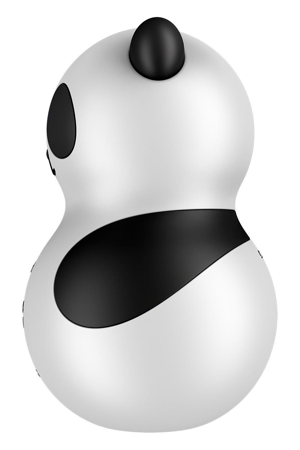 Вакуумний стимулятор із вібрацією Satisfyer Pocket Panda чорно-білий, 8.9 см