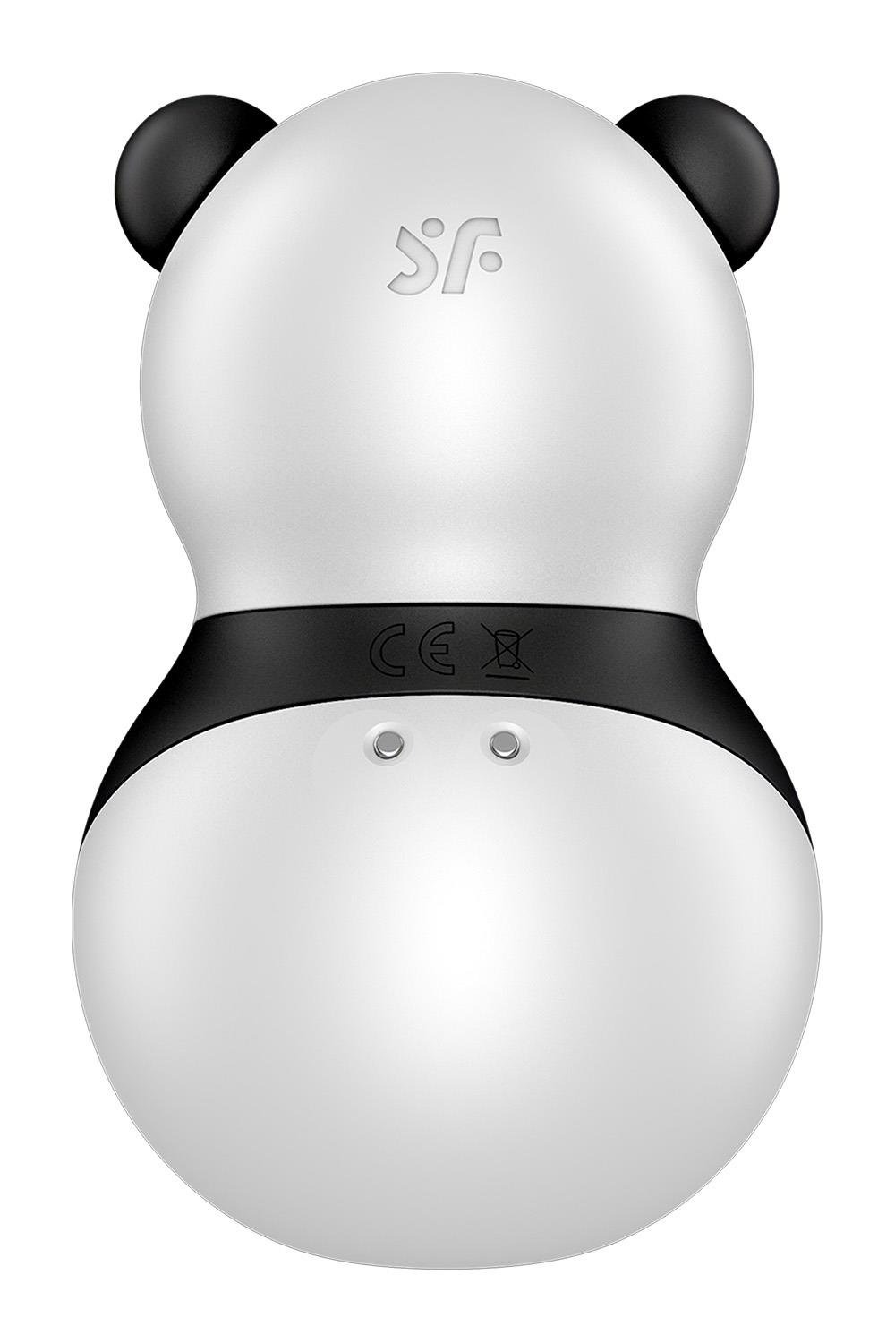 Вакуумний стимулятор із вібрацією Satisfyer Pocket Panda чорно-білий, 8.9 см