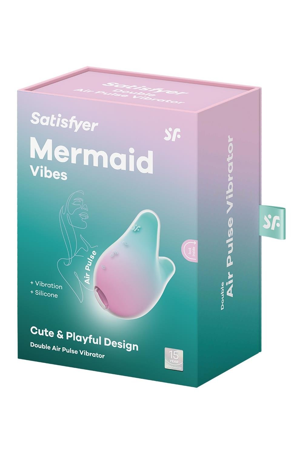 Вакуумний стимулятор із вібрацією Satisfyer Mermaid Vibes, м'ятно-рожевий