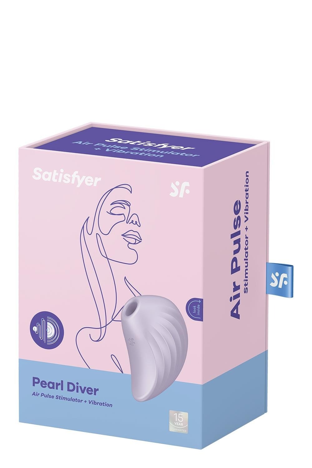 Вакуумний стимулятор Satisfyer Pearl Diver для клітора, з вібрацією, фіолетовий.