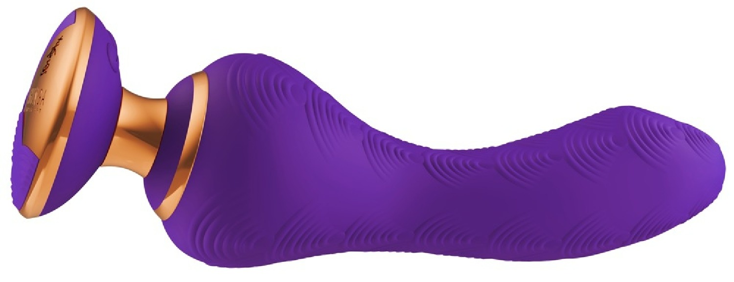 Вибратор Shunga Sanya с ручкой и подсветкой, фиолетовый, 18.5 см х 3.8 см