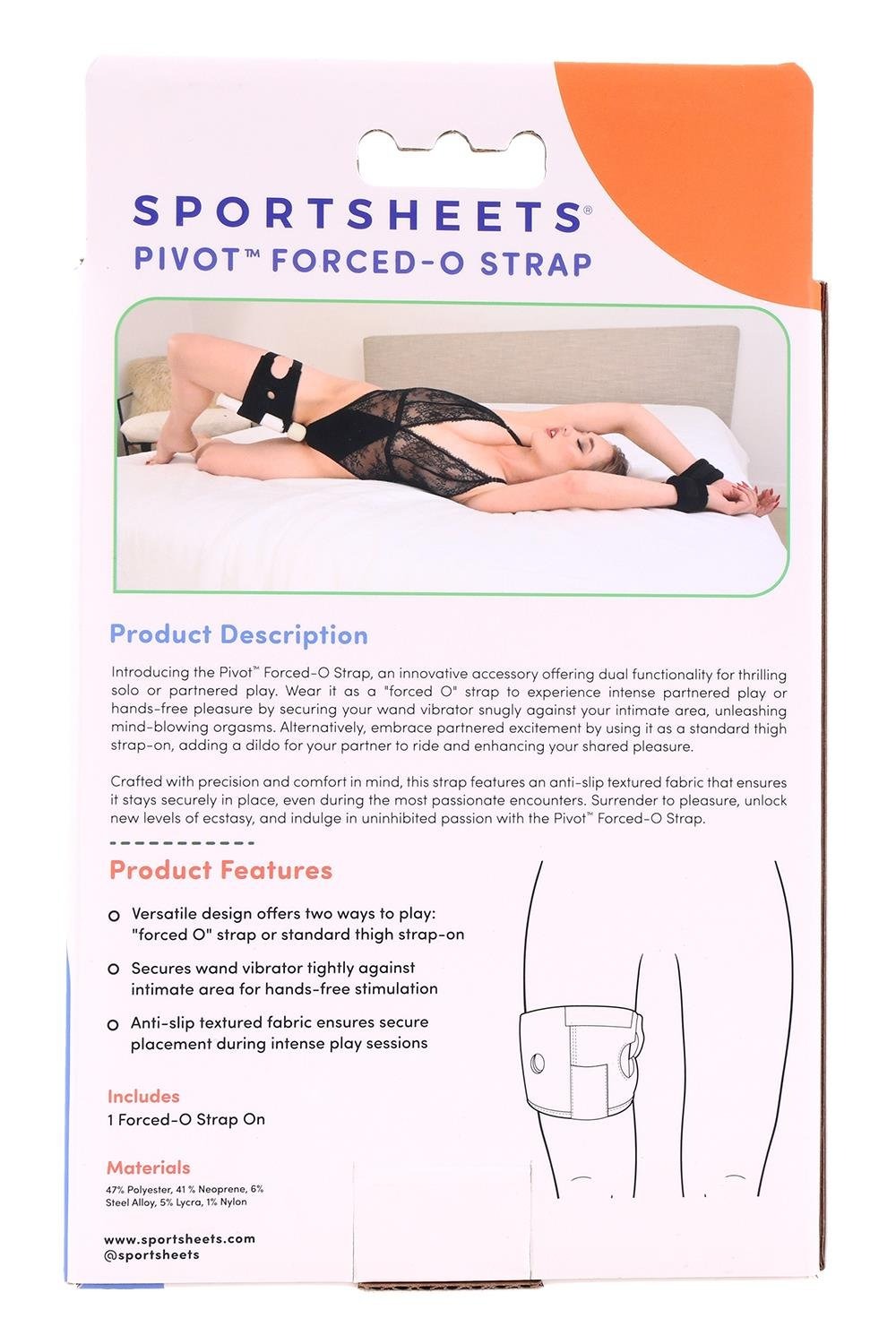 Фіксатор на ногу для іграшок Sportsheets Pivot Forced O Strap чорний