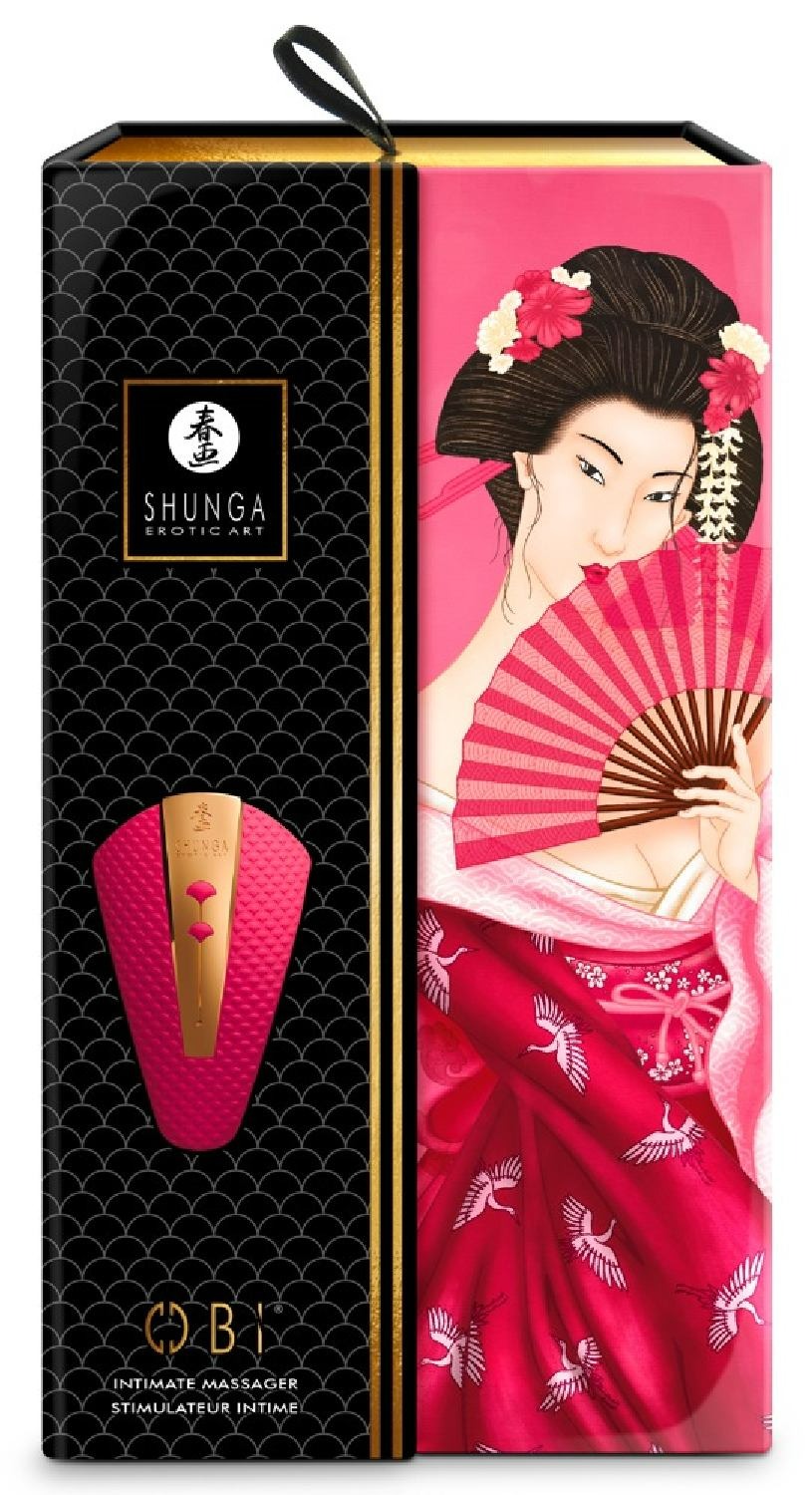 Вібратор для клітора Shunga Obi малиновий, 11.5 см x 7 см