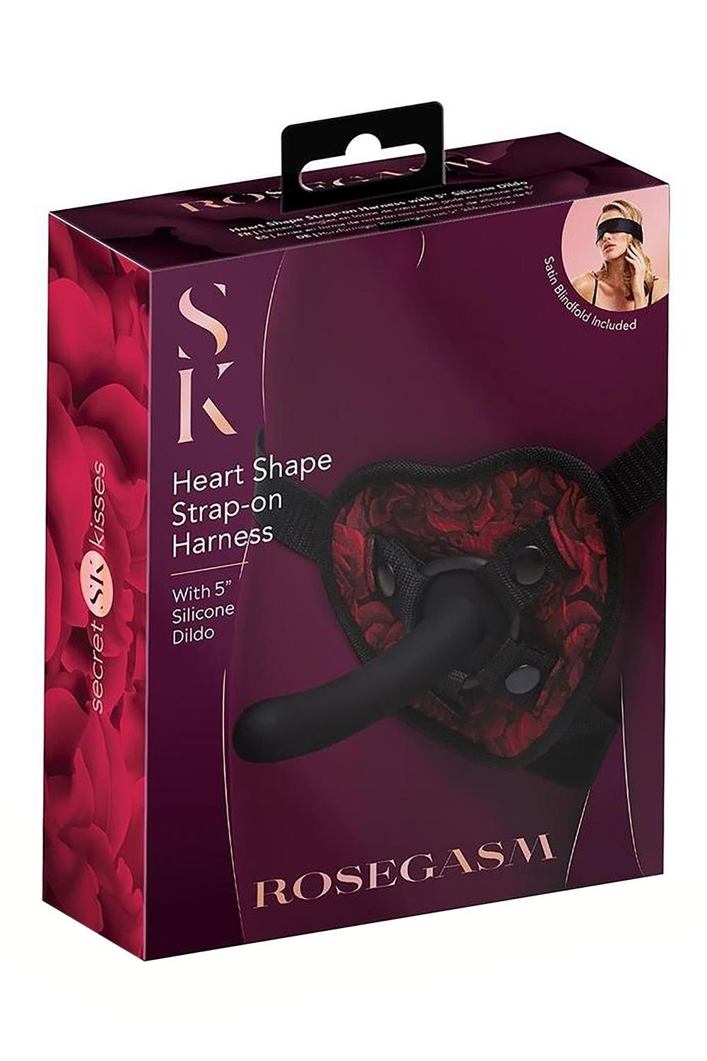 Ремінь-збруя з фалоімітатором для точки G Secret Kisses Rosegasm чорний