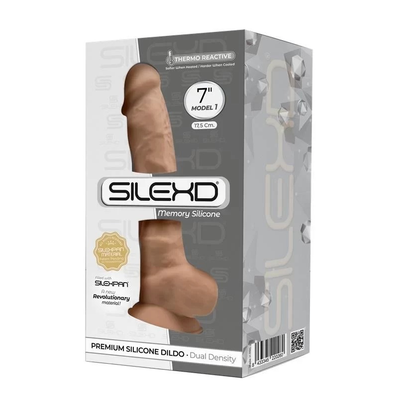 Фалоімітатор термореактивний з присоскою SilexD Model 1 бежевий