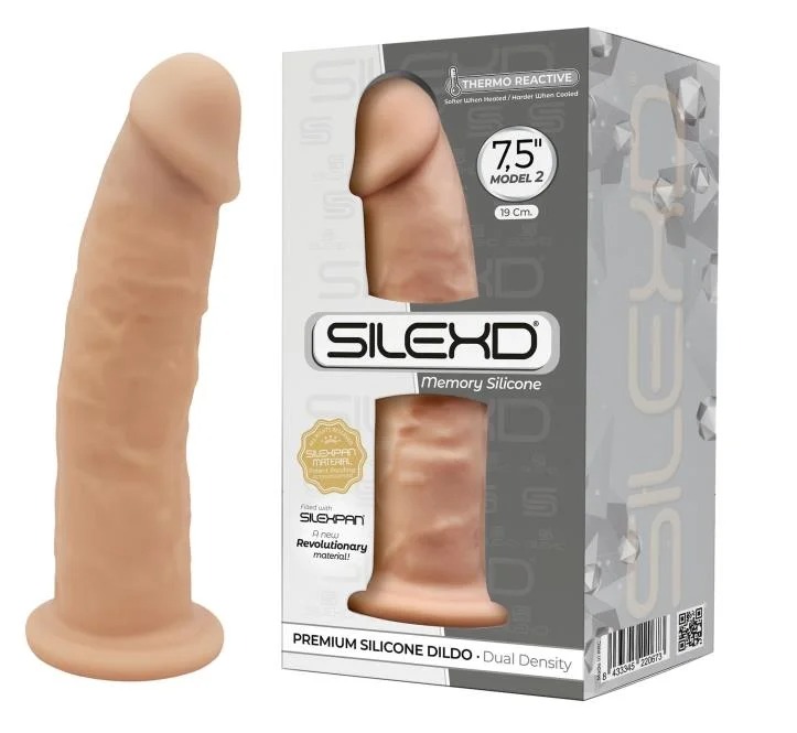 Фалоімітатор із силікону подвійної щільності Silexd Model 2 ( 7'5
