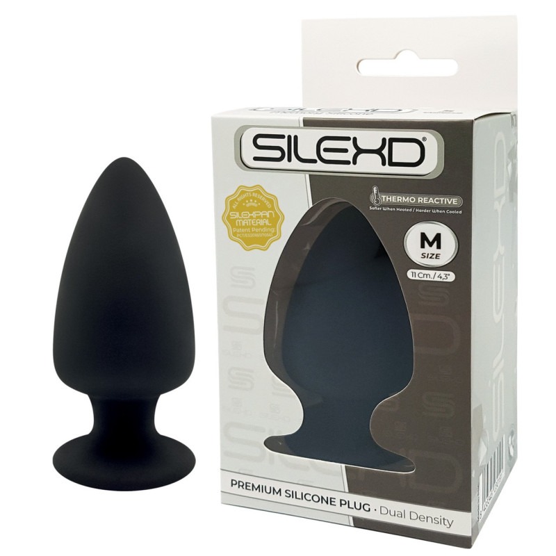 Анальна пробка конічної форми SILEXD Thermo Reactive чорна, Medium